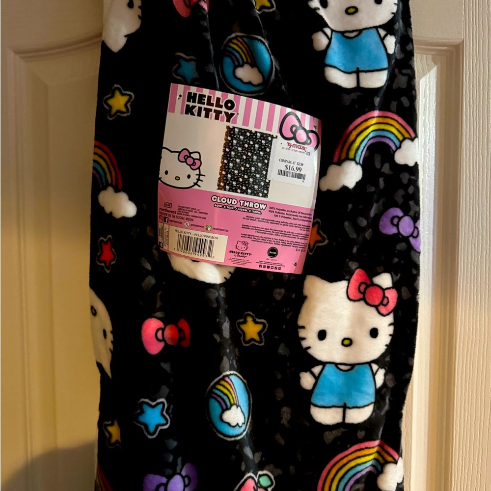 Hello Kitty Black With Rainbow